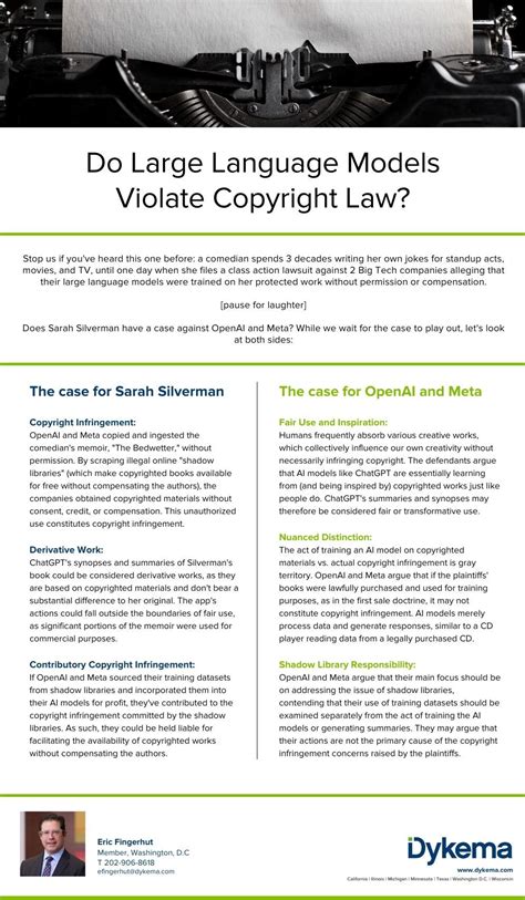 Do Large Language Models Violate Copyright Law? | Dykema