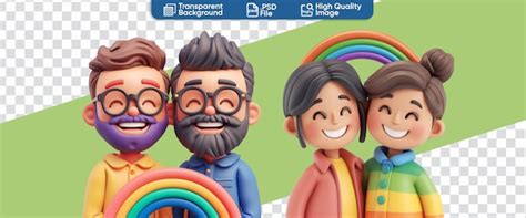 Premium PSD Character Render Of A Simple 3d Cartoon Illustration Lgbt Couple Gay And Lesbian