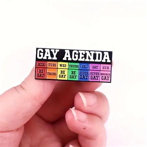 Lgbtq Colorful Pride Pin Funny Brooch Gay Agenda Lesbian Bisexual Transgender Clothes