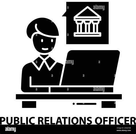 Public Relations Officer Icon Black Vector Sign With Editable Strokes