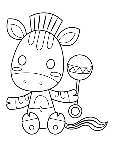 Printable Baby Zebra Coloring Page