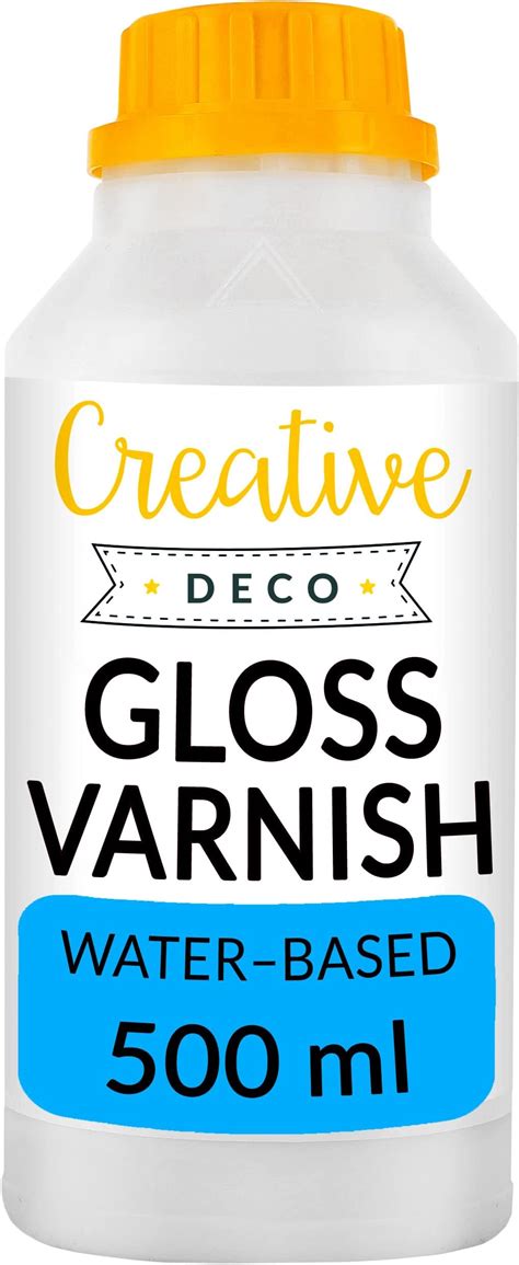 Creative Deco Acrylic Gloss Varnish 500ml Clear Colourless