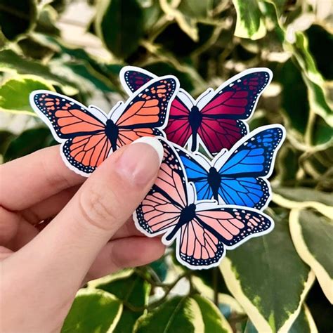 Butterfly Sticker Pack Waterproof Sticker Aesthetic Etsy