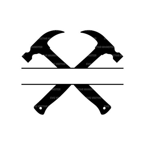 Hammer Split Monogram Svg Mechanic Svg Repair Svg Carpent Inspire