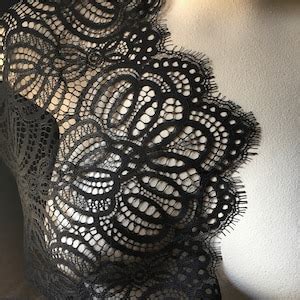 Black Chantilly Lace Eyelash Lace For Lingerie Veils Garments Ch Etsy