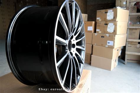 4x 22 Inch 5x112 10J AMG Style Multi Spoke Black Wheels For Mercedes