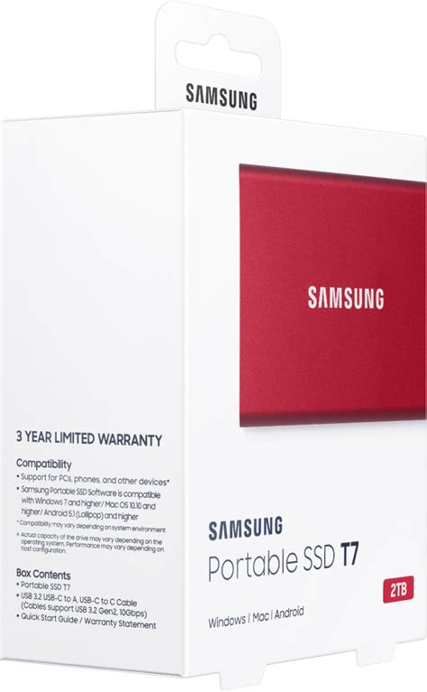 Best Buy: Samsung T7 2TB External USB 3.2 Gen 2 Portable SSD with ...