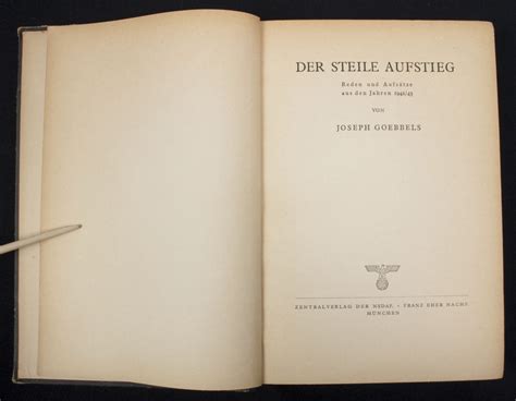 Book Goebbels Der Steile Aufstieg 1943