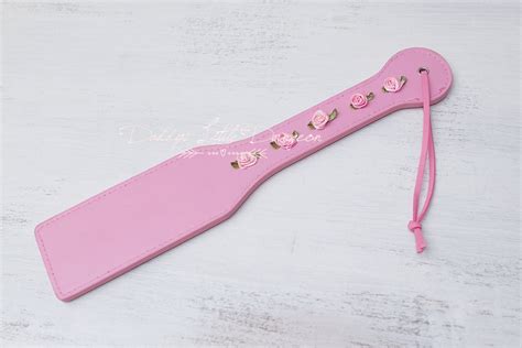 Ddlg Pretty Pink Bdsm Bondage Spanking Paddle Flowers Roses Etsy