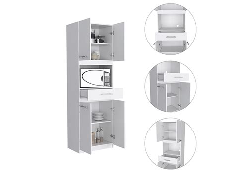 Ripley MUEBLE DE COCINA TUHOME MANCH ALTO 4 PUERTAS 1 CAJÓN BLANCO