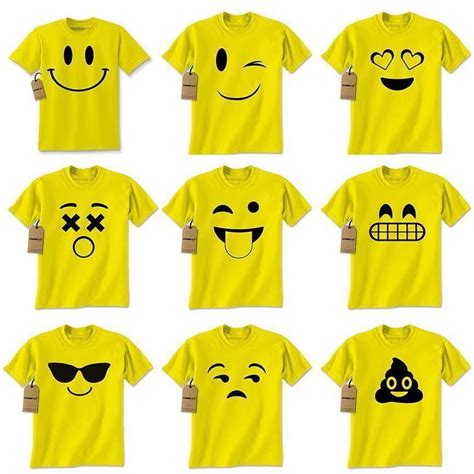 Womens Emoji Smiley Face Emoticon T Shirt Collection Fashion Clothing