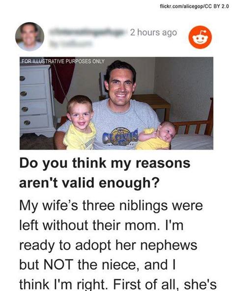 Man Accepted Adopting The Nephews Of His Wife But Not Her Niece My Blog