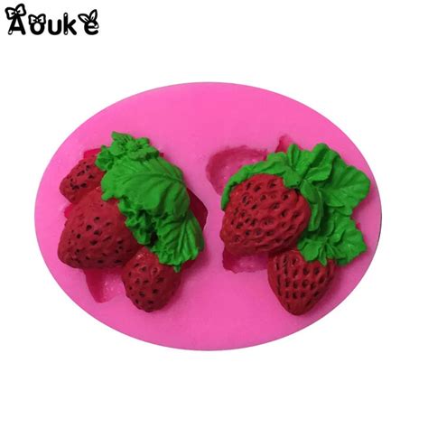 2pcs Strawberry Shapes Silicone Mold Fondant Chocolate Moulds Candy