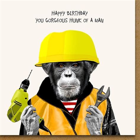 Funny Card For Him Gorgeous Hunk Birthday Card Etsy