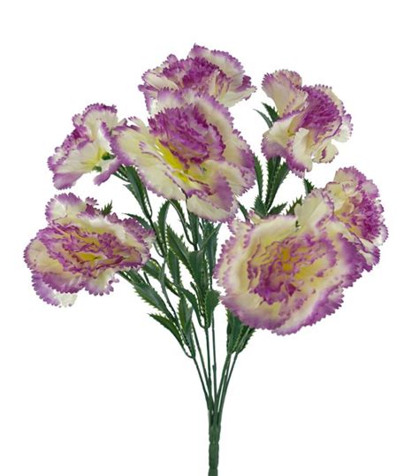 Artificial Carnation Bush Purple Edge Cm Desflora