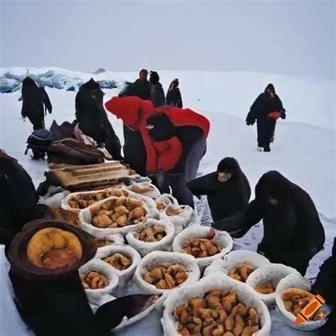 Busy Market Scene In Antarctica On Craiyon