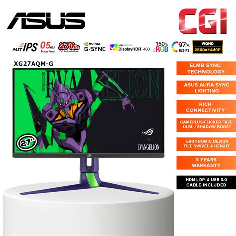 Asus Xg Aqm G Ms Hz Rog Strix Eva Edition Ips Gaming Monitor