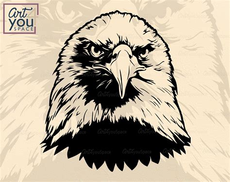 Bald Eagle Svg Cricut American Bird Head Clipart Realistic Graphic