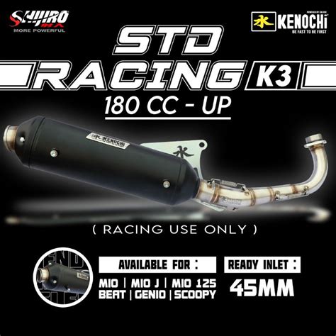 Jual Knalpot Standar Racing Kenochi Type K Series Black For Mio Karbu