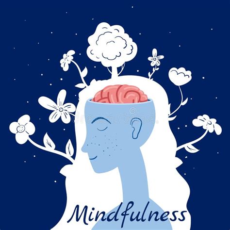mindfulness brain word cloud concept stock illustration illustration