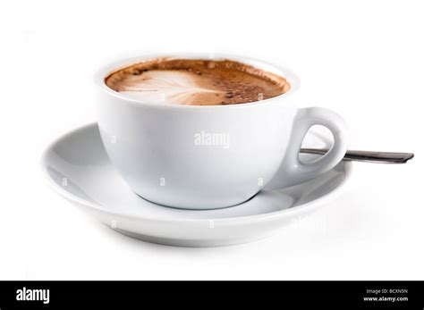 Nice Cup Of Cappuccino Isolated On White Background Stock Photo Alamy