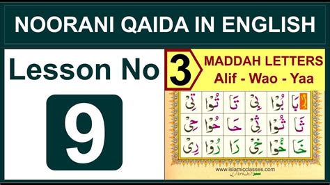 Maddah Letters Lesson No Noorani Qaida In English Youtube