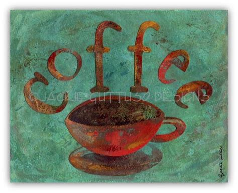 Items Similar To Coffee Art Original Collage 8 X 10 Kitchen Art