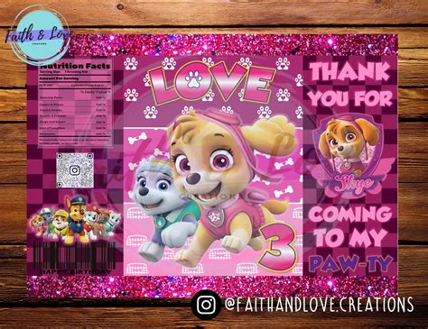 Paw Patrol Chip Bag Etsy