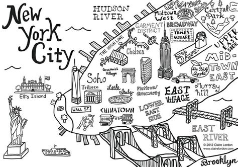 New York Map Drawing