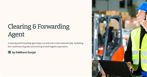 Clearing And Forwarding Agent