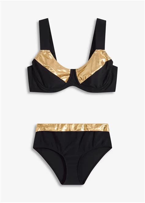 Minimizer Bikini 2 Dlg Set Zwart Goudkleur Prijs 32 99 Bonprix Online Shop