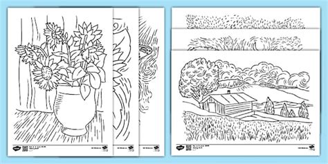 Vincent Van Gogh Themed Colouring Pages Twinkl