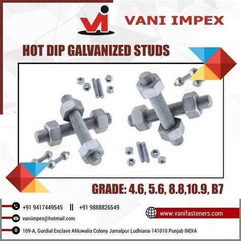 Stud Bolts With Nuts Hot Dip Galvanized Zinc Flakes Cadmium Plated At Kg Hot Dip
