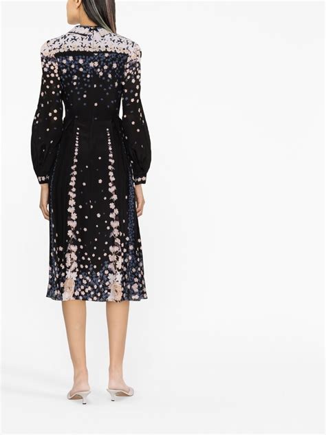 Erdem Fabiola Floral Print Belted Midi Dress In Multi Modesens