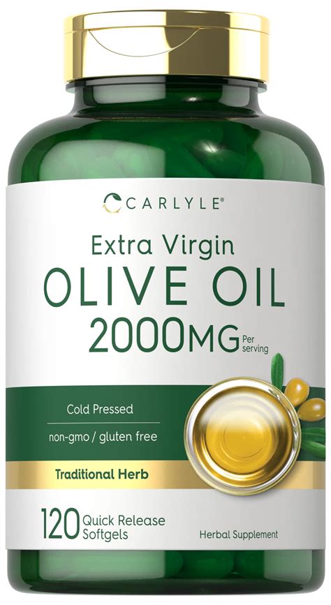 Carlyle Olive Oil Supplement Mg Softgels Cold Pressed Extra