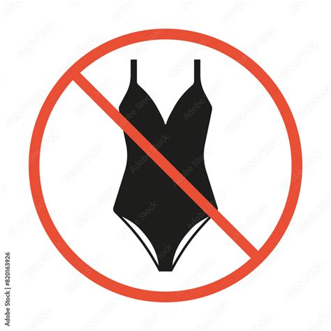 Vector De Stock Prohibition Sign Of Woman Underwear Forbidden Enter In Bikini Or Swimsuit