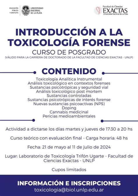 Curso De Posgrado Introducción A La Toxicología Forense Asociación