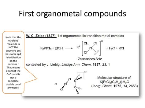 Ppt Structure Properties And Bonding Of Organometallic Compounds