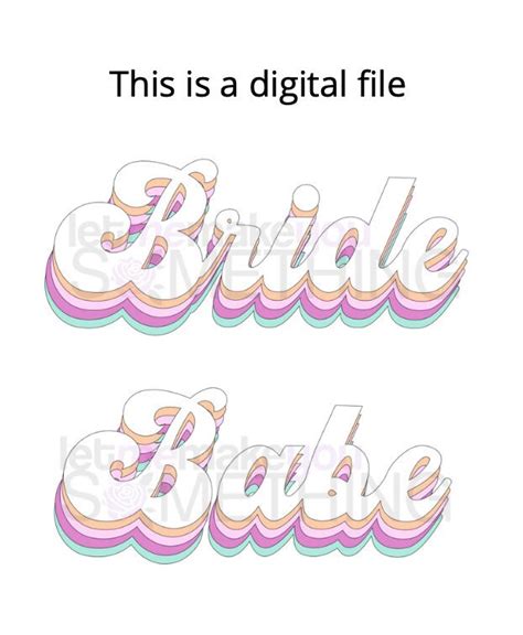 Bride Babe SVG Digital File Etsy