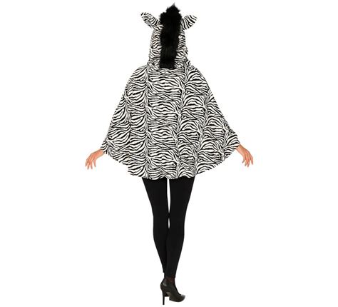 Kostüm oder Zebra Poncho mit Kapuze für Erwachsene