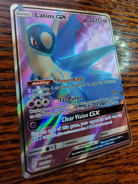 Pokemon Latios Gx Rare Full Art Holo Sun Moon Unified Minds