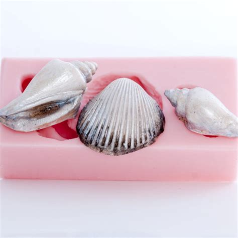 Sea Shell Mold Three Shells Cake Decorating Candy Making Cup Cake ...