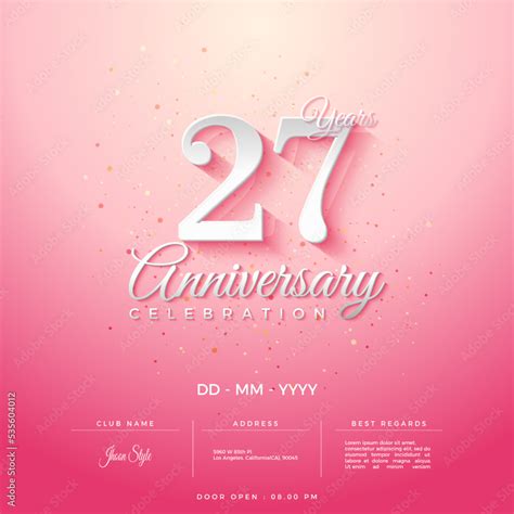 27 years anniversary celebrations, invitation card Stock Vector | Adobe Stock