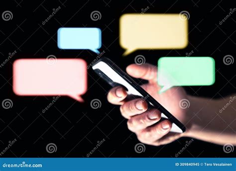 Text Message Chat With Phone Instant Sms Mobile App Stock Image