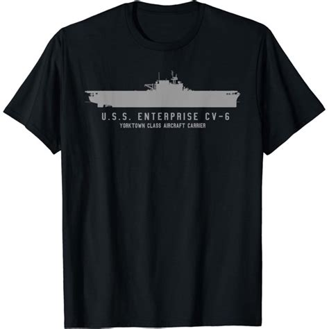 Uss Enterprise Cv 6 Wwii Aircraft Carrier Tech Print T Shirt