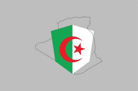 Premium Vector Map Of The Algeria Flag Of Algeria Original And Simple