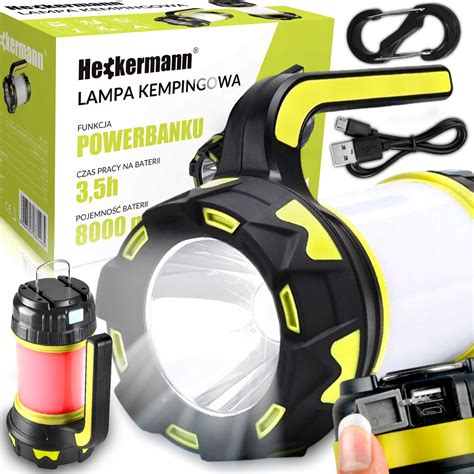 LATARKA AKUMULATOROWA SZPERACZ REFLEKTOR LAMPION LED POWERBANK USB