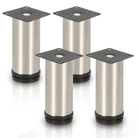 Lot De 4 Pieds De Meuble Pied De Table Meuble Inox Hauteur 100 Mm