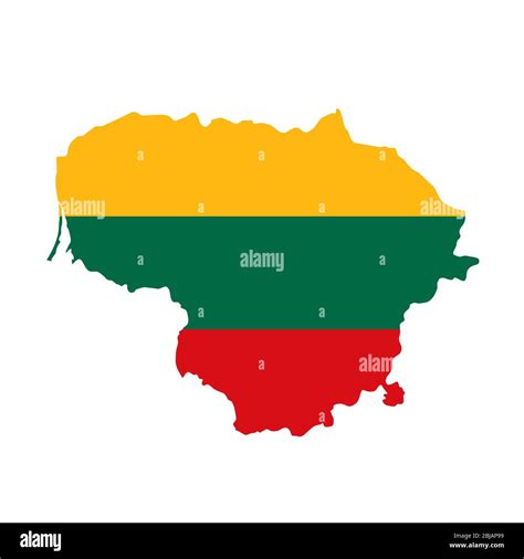 Lithuania flag map. Country outline with national flag Stock Photo - Alamy