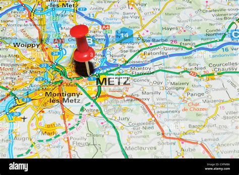 metz france map stock photo alamy